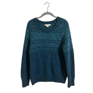 Gander Mountain Guide Series Blue Wool Alpaca Blend Sweater Medium